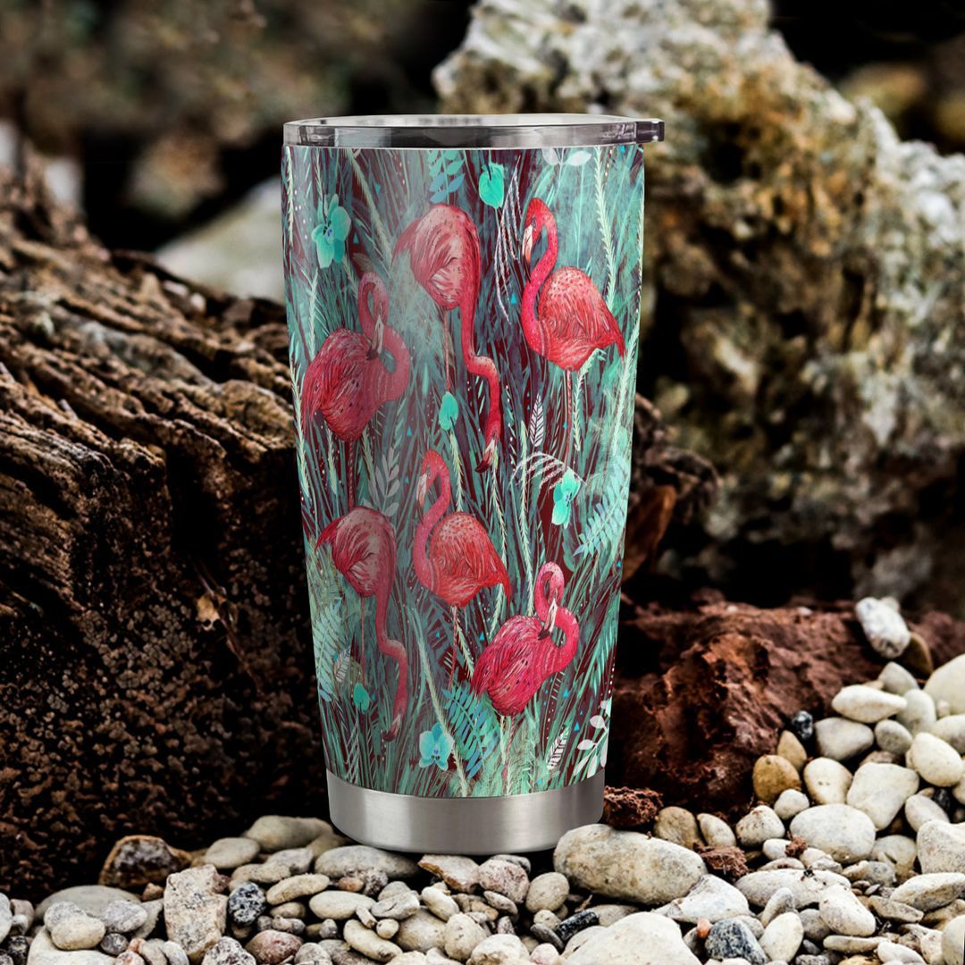Flamingo Tropical Tumbler Cup | Stainless Steel | Insulated | 20Oz | Custom | Personalized