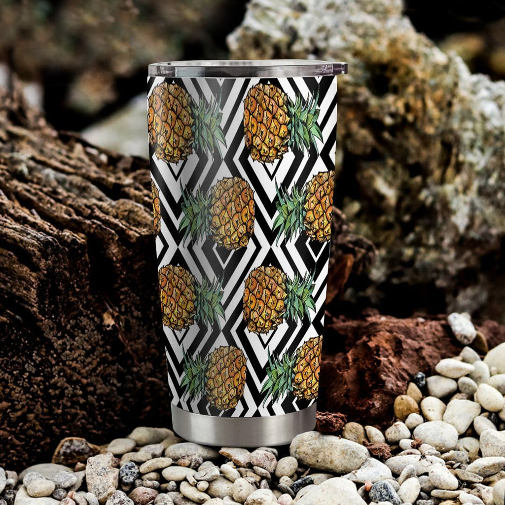 Tropical Fruit Pineapple Tumbler Cup | Stainless Steel | Insulated | 20Oz | Custom | Personalized