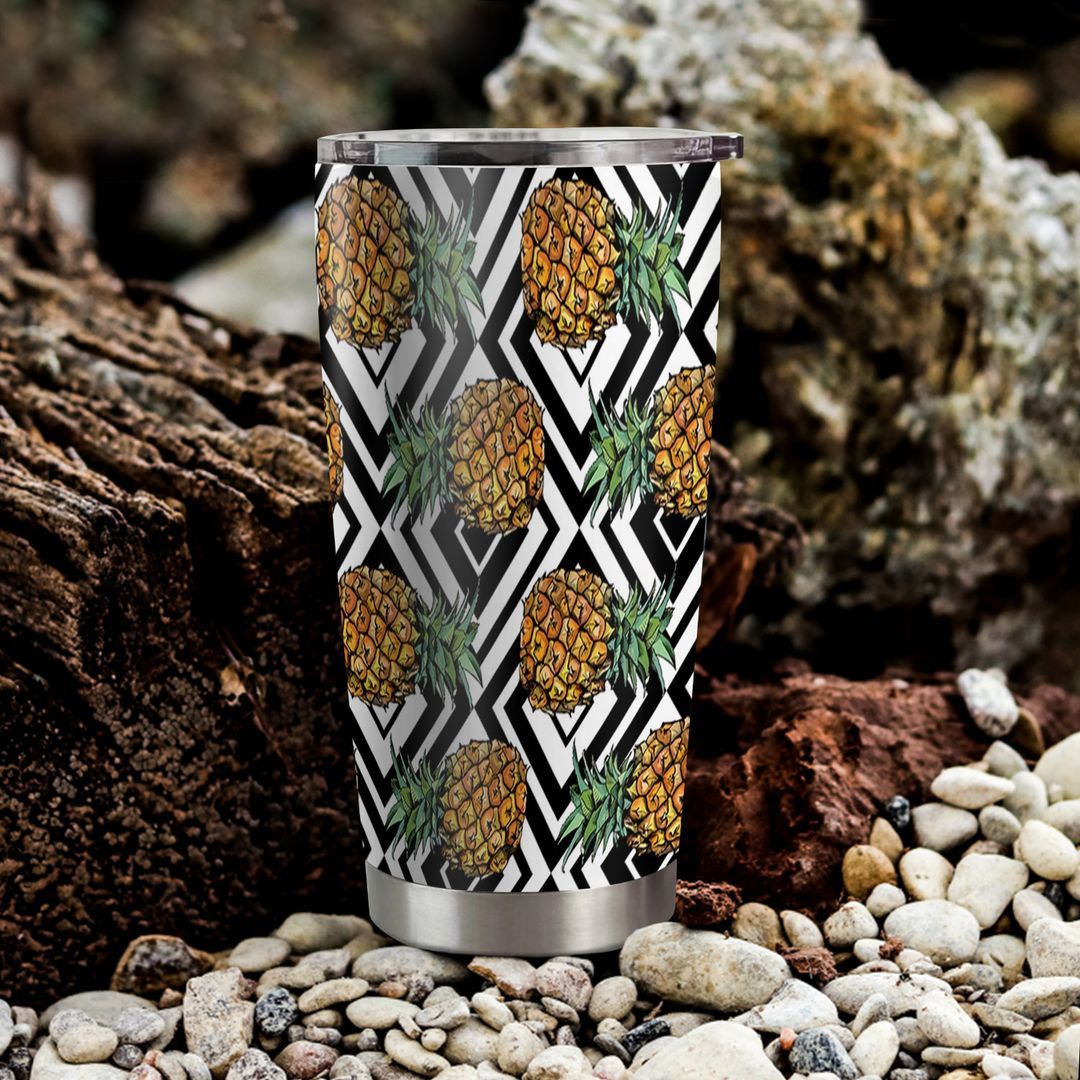 Tropical Fruit Pineapple Tumbler Cup | Stainless Steel | Insulated | 20Oz | Custom | Personalized